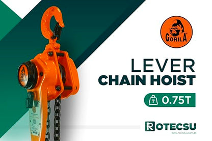 GORILA Manual Lever Hoist 360° | Manual Ratchet Chain Puller Hoist | 1650LBS - 10FT (0,75 Ton - 3 Meters) | Safety Factor 4:1 | Since 1989 - size: 1650lbs - 10ft / 0,75t - 3m