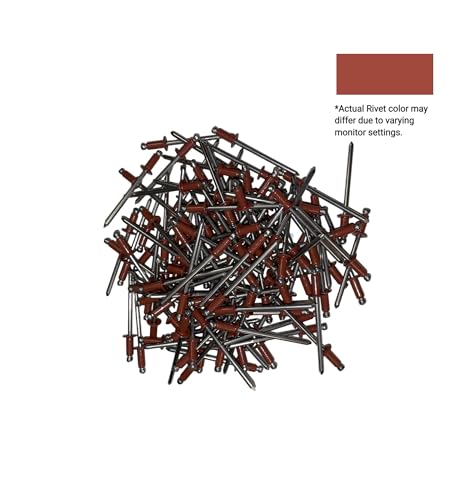Eagle 1 Blind Pop Rivets (250 count) #43 Stainless Steel and #44 Aluminum Rivets, Multiple Colors, Free 1/8" Drill Bit wih Order, Quantity Discounts Available (#43 Stainless Steel, Barn Red) - color: Barn Red, size: #43 Stainless Steel