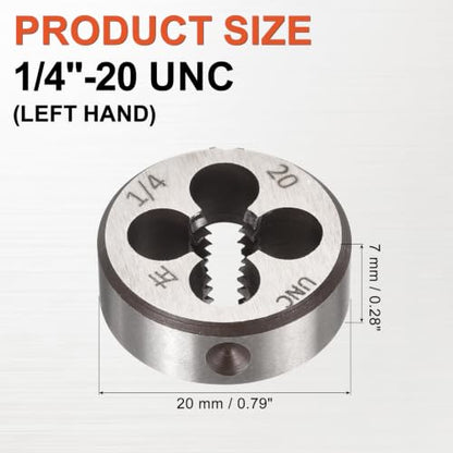 1/4"-20 UNC Round Threading Die Left Hand Alloy Steel - size: 1/4"-20 UNC