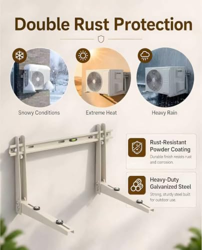 Heavy Duty Mini Split Wall Mounting Bracket, 396 lb, Fits 7000–12000 BTU AC - size: 7000BTU-12000BTU