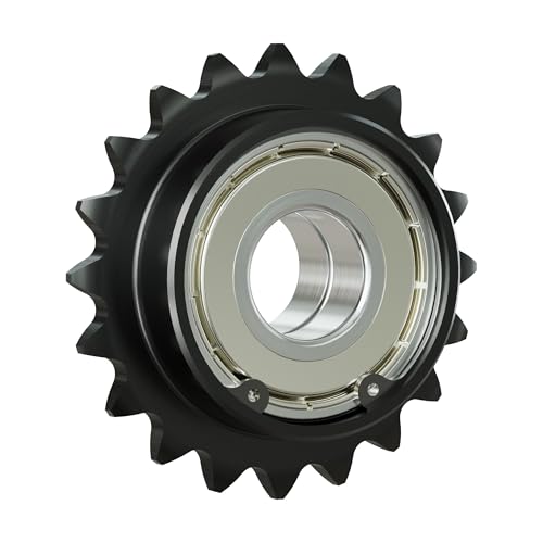 17 Tooth Roller Chain Sprocket, 37mm OD 8mm Bore 1/4" Pitch Chain Idler Sprocket, Single Bearing Black Oxide Finish C45 Carbon Steel for ISO 04C Chain - size: 6mm Bore 17 Tooth