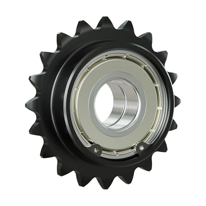 19 Tooth Roller Chain Sprocket, 42mm OD 8mm Bore 1/4" Pitch Chain Idler Sprocket, Single Bearing Black Oxide Finish C45 Carbon Steel for ISO 04C Chain - size: 7mm Bore 19 Tooth