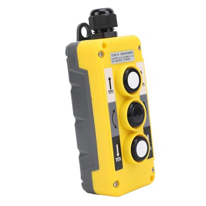 Hoist Crane Push Button Switch with 3 Buttons, IP68 Crane Pendant Control Station, Industrial Equipment Control Switch for Automation System