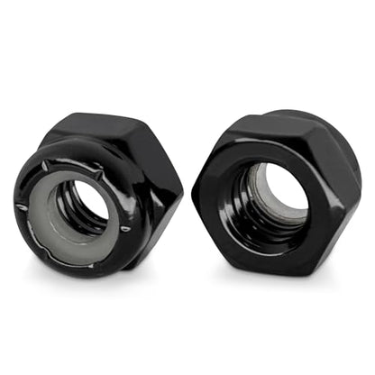 6-32 Black Nylon Insert Lock Nuts, Stainless Steel 304 (18-8) Black Coating Lock Nuts with Nylon Insert, 100pcs - color: Black, size: #6-32