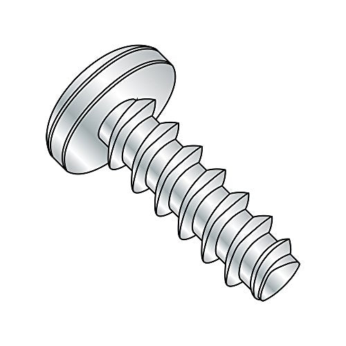 Small Parts 1024LPP Steel Thread Rolling Screw for Plastic, Zinc Plated, Pan Head, Phillips Drive, #10-14 Thread Size, 1-1/2" Length (Pack of 50)