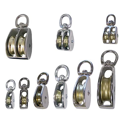 Rope and Cord | Double Rigid Eye Double Wheel Pulley 1-Pack | 1 1/2 Inches - size: 1 1/2" ( Rigid Eye Double ), style: 1-Pack