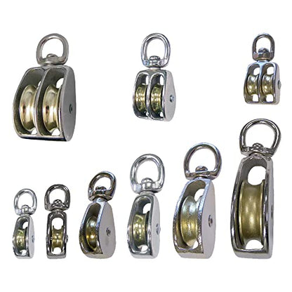 Rope and Cord | Double Rigid Eye Double Wheel Pulley 1-Pack | 2 Inches - size: 2" ( Rigid Eye Double ), style: 1-Pack