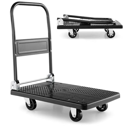 IRONMAX 440 LBS Heavy Duty Steel Foldable Platform Dolly, Black - style: Black 440lbs