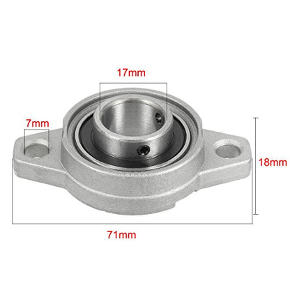 uxcell 2pcs KFL003 17mm Zinc Alloy Self Aligning Pillow Block Flange Bearing - size: 17mm