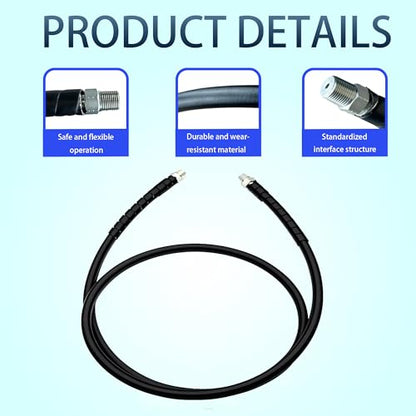 Black Hydraulic Hose Assembly with 3/8" Thread, Designed for High - Pressure Applications, Hydraulic Pressure Tested up to 10000 psi