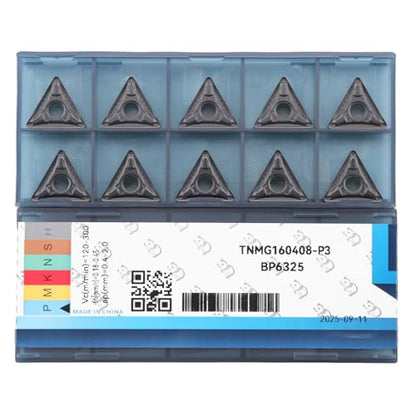 CNC Carbide Inserts TNMG332 / TNMG160408-MD for Metal Lathe Cutting Steel, Semi-Finishing chipbreaker for Turning Cutter, 10 PCS. - size: TNMG160408-MD