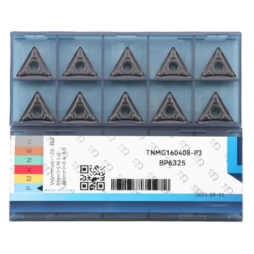 CNC Carbide Inserts TNMG332 / TNMG160408-MD for Metal Lathe Cutting Steel, Semi-Finishing chipbreaker for Turning Cutter, 10 PCS. - size: TNMG160408-MD