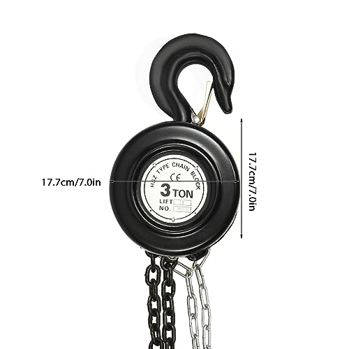 Hand Chain Hoist, 3 Ton 6614 Lbs Capacity 10 Feet Manual Chain Hoist with 2 Heavy Duty Hooks, Manual Lever Chain Hoist for Warehouse Building Automotive Machinery, Black - style: Black