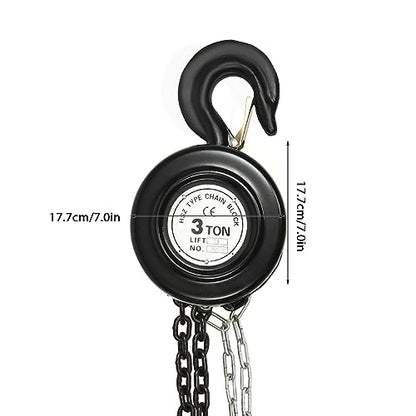 Hand Chain Hoist, 3 Ton 6614 Lbs Capacity 10 Feet Manual Chain Hoist with 2 Heavy Duty Hooks, Manual Lever Chain Hoist for Warehouse Building Automotive Machinery, Black - style: Black