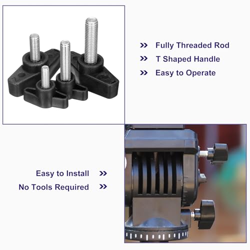 uxcell 2Pcs Clamping Screw Knob, M10 x 60mm Metric Carbon Steel t Shaped Thumb Screws Handle for Quick Remove Hand Tightening Knob Replacement - size: M10 x 60mm