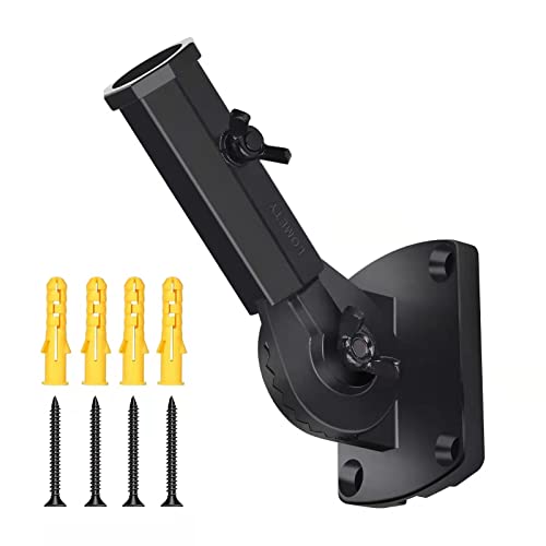Stainless Steel Flag Pole Holder Heavy Duty Multi-Position Flag Pole Bracket Multi-Angle Adjustment Wall mounting Bracket for 1 inch Flag Pole (Black) - color: black