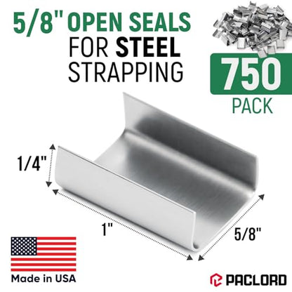 5/8" Open Seals for Steel Strapping, Pack of 750 - size: Pack of 750