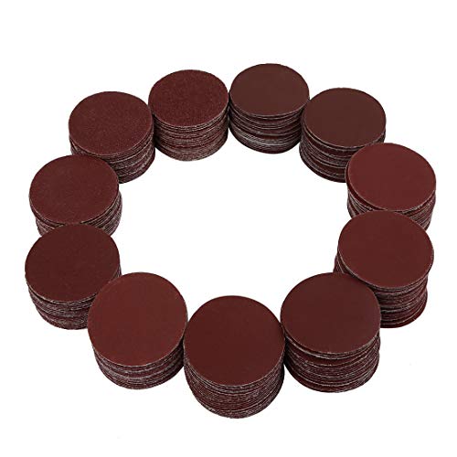 uxcell 200pcs 2 Inch Hook and Loop Sanding Discs Sandpaper 60 80 120 180 240 320 400 800 1000 2000 Grits for Car Polishing