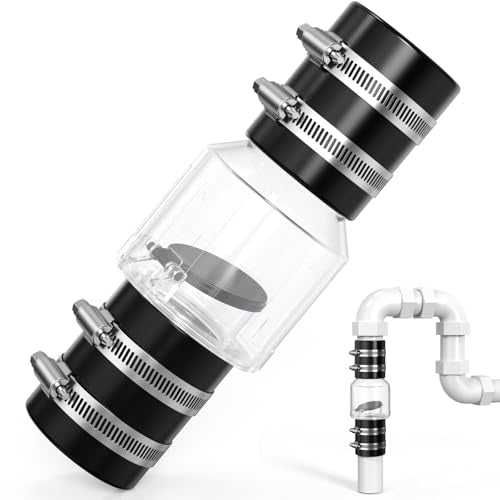 1‑1/2 Inch Silent Check Valve, Clear Body Spring‑Loaded for Sump Pump