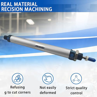 CG WEITENG Pneumatic Mini Pneumatic Cylinder MAL Single Rod Aluminum Double Acting Pneumatic Cylinder 16mm Bore 125mm Stroke(MAL16x125) - color: MAL-16 mm, size: 125 mm