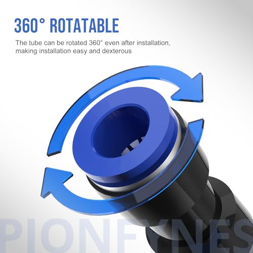 12PCS Straight Push Connectors Quick Release Plastic Push to Connect Fittings 5/32" inch Quick Connect Air Hose Fittings (5/32'', Blue) - size: 5/32'' 12PCS