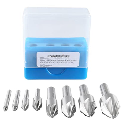 Accusize Industrial Tools HSS Countersink Set, 60°, 0206-0010 - size: 60°