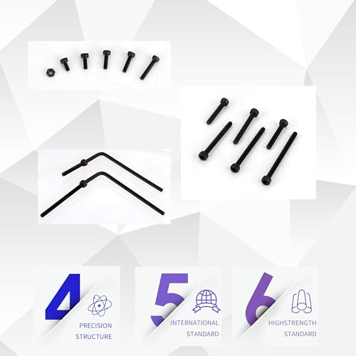 440Pcs Black Alloy Steel M3 Metric Hex Socket Screws with Matching Nuts - color: 440Black