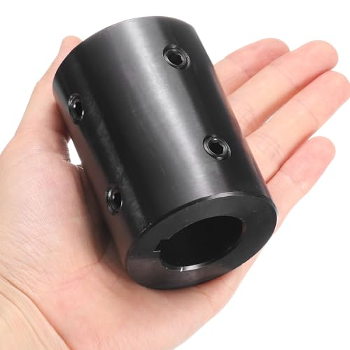 uxcell Shaft Coupling, 1-1/8" Bore 2-1/8" OD 3" Length Black Oxide Plated ASTM1045 Steel Rigid Coupling for 3D Printers Motor Wheel(4 Set Screws) - size: 1-1/8" Bore 2-1/8" OD 3" Length