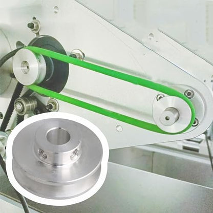 3.1x1.5x0.8cm Silver Aluminum Alloy 0.8cm Fixed Single Bore V-Shape Pulley Wheel for Motor Shaft 0.3-0.5cm PU Round Belt - size: 31*8mm