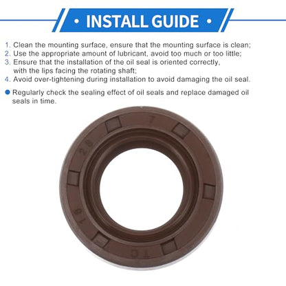 Oil Seal Ring Rotary Shaft Seal TC Double Lip FKM Rubber 16x28x7mm - size: 16x28x7mm