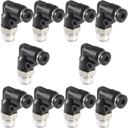1/8" OD x 1/8" NPT Male Elbow Push-to-Connect Fittings, 10-Pack - size: OD 1/8 - NPT 1/8