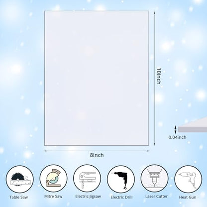 Zonon 5 Pcs Polycarbonate Clear Plastic Sheets, 8'' X 10'' X 0.04'' - size: 8" X 10" X 0.04"