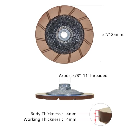 5" Ceramic Bond Diamond Cup Wheel for Concrete, 5/8-11, 400 Grit - size: 5"