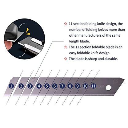 18mm Utility Knife Replacement Blades,60 Degree Snap Off SK4 Steel Blades for Retractable Cutting Knives, Hobby, Craft Knife, Box Cutter 100PCS - size: 18MM 100PC