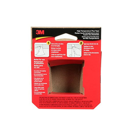 3M High Temperature Flue Tape, High Heat Sealing Tape up to 600 degrees, 15-Foot Roll (Pack of 2)