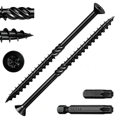 Wensilon 5/16 * 6" Black Deck Screws 27pcs 2lbs 8x150mm Lag Screws - color: Black, size: 5/16*6"