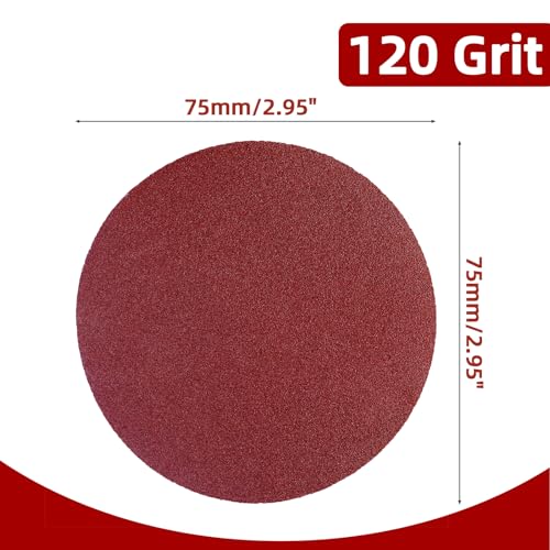 Uenhoy 100 Pcs 3" Sanding Discs 120 Grit Hook Loop for Woodworking - style: 120 Grit