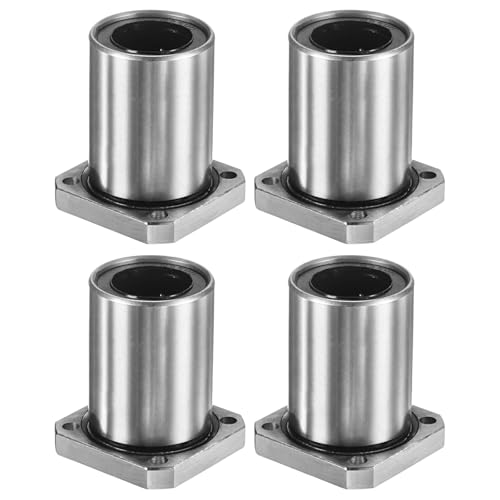 PATIKIL LMK25UU Linear Ball Bearings 25mm Bore Dia 40mm OD 50mm Long 5.5mm Hole, 4Pcs Round Flange Linear Motion Bushing Double Side Rubber Sealed Rod Liner Shaft for Machine 3D Printer - size: 25mm
