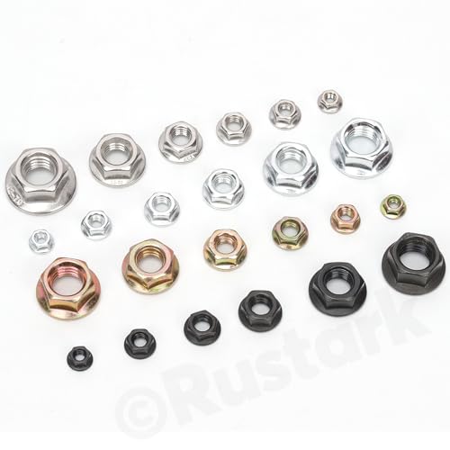 150Pcs 6 Sizes Carbon Steel Serrated Flange Nuts Assortment Kit Metric Hexagon Flange Lock Nuts Serrated Hex Lock Nuts for Machinery Industry Home Improvement - style: carbon steel-silver