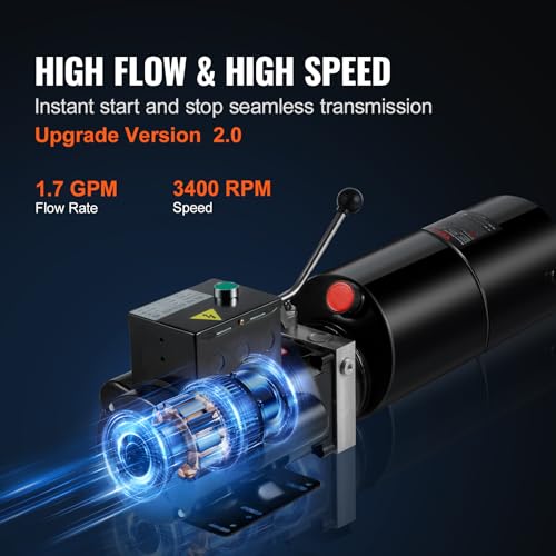VEVOR Hydraulic Power Unit 220V 10 Quart Car Lift 3HP Hydraulic Pump Power Unit Car Lift Single Phase Hydraulic Pumps with 10L Steel Tank Car Lifts Hydraulic Power Unit for Auto Repair Single Phase - size: 10 Quart