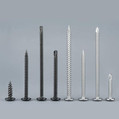 Self Drilling Screws for Metal,#10 x 1 Inch 225Pcs Sheet Metal Modified Truss Head,410 Stainless Steel Self Tapping Screws - color: Silver Self Drilling, size: 10x1"