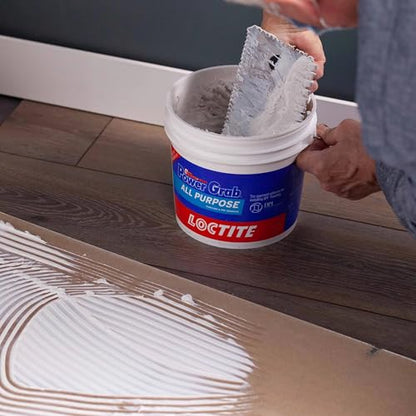 Loctite Power Grab Express All Purpose Construction Adhesive, White, 1 Gallon Pail, 1 Pack - Versatile Construction Glue for Cement, Tile, Wall & More - size: 1 Pack, style: 1 Gallon