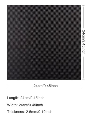Carbon Fiber Sheet, 240×240 MM 0.5mm 1.0mm 1.5mm 2mm 2.5mm 3.0mm 4.0mm, 3K Full Carbon Fiber Board 100% Plain Weave Glossy Surface Carbon Fiber Plate - size: 240×240×2.5MM, style: Plain Weave Glossy Surface