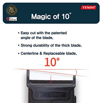 TENDO Heavy Duty Shipping Tape Dispenser, 2 Inch Packing Tape Gun with Patented 10° Sloped Chromium Blade, Replaceable Blade, Ergonomic Reusable Handle for Shipping, P-1200 (3rd Gen.) Black - color: Black