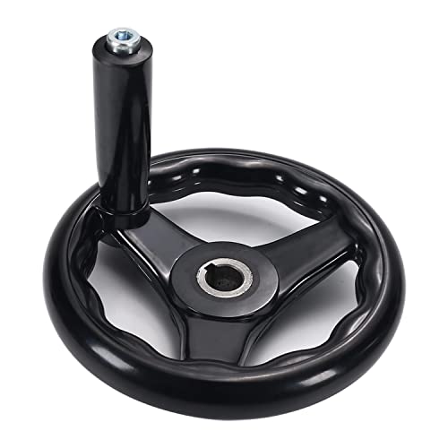 Othmro 3 Spoke Hand Wheel with Revolving Handle Black Round Three Handwheel 16x160mm for Lathe Milling Machine - color: 0.62*6.2