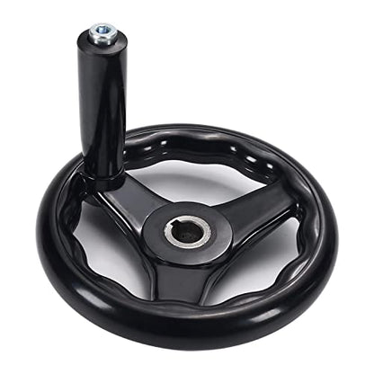 Othmro 3 Spoke Hand Wheel with Revolving Handle Black Round Three Handwheel 16x160mm for Lathe Milling Machine - color: 0.62*6.2