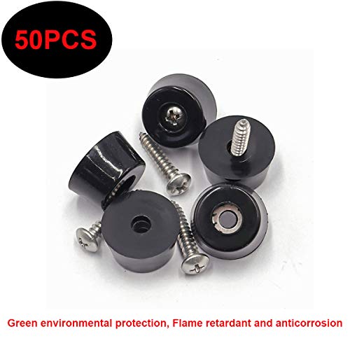 smseace 100Pieces Rubber Feet for Cutting Board with Stainless Steel Washer and Screws, 0.43inch H x 0.75inch D, Non-Slip Rubber Feet for Furniture, Electronics, Tables, Sofas - size: 0.75"W x 0.43"H - 100Pcs