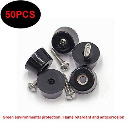 smseace 100Pieces Rubber Feet for Cutting Board with Stainless Steel Washer and Screws, 0.43inch H x 0.75inch D, Non-Slip Rubber Feet for Furniture, Electronics, Tables, Sofas - size: 0.75"W x 0.43"H - 100Pcs