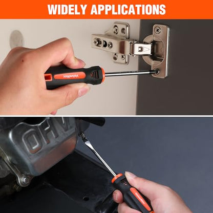 ValueMax 6-Piece Magnetic Screwdriver Set, 3 Phillips and 3 Flat Tip Screwdrivers, Non-slip Handle Screw Driver Set Kit - style: 6 PCS