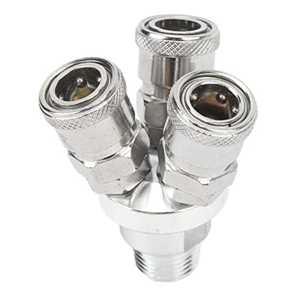 3 Way Quick Coupler Quick Connect Air Hose Splitter Universal Type Male Thread Swivel Air Compressor Fittings G1/2